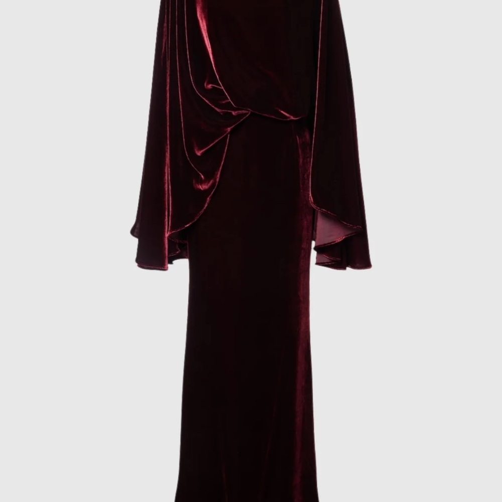 Elegant Burgundy Velvet Gown (brand new)